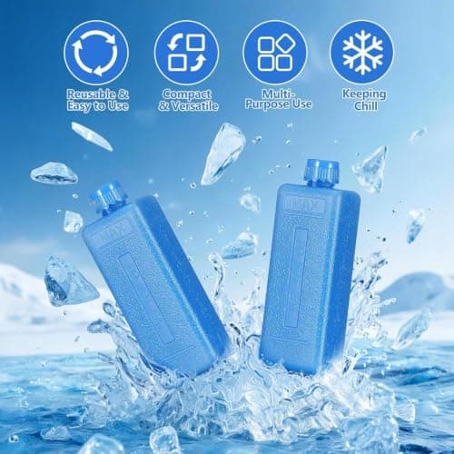 8-Pack Portable Small Ice Cooling Bricks, Reusable Ice Packs For Air Conditioners, Long Lasting Freezer Blocks For Cooler Bag, For Camping Fishing Picnic — view 4