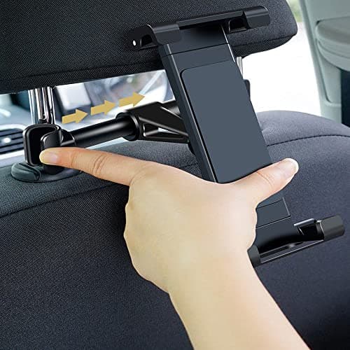 DDUP Car Headrest Tablet Mount Holder Auto Backseat Tablets Stand for Kids Compatible with iPad Air Mini/Cell Phone/Galaxy Tab/Kindle Fire Hd or Other 4.7-10.5" Device(Black) — view 6