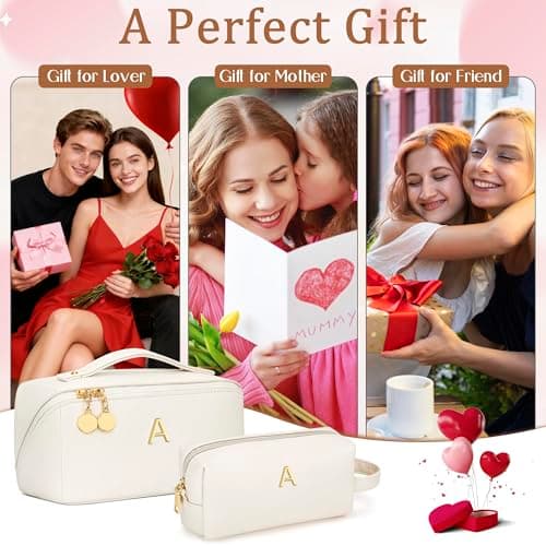 KKXIU Initial Makeup Bag for Women, Personalized Gifts for Women — view 3