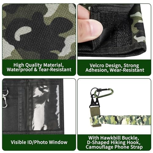Slim Camouflage Wallet, Boys Camo Purse, Canvas Outdoor Sports Wallet — view 3