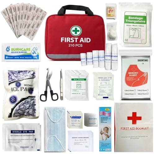 First Aid Kit 210 Piece, Emergency Medical Kit for Home, Car & Workplace