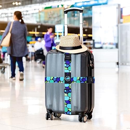 Travel Luggage Straps, Adjustable Luggage Straps for Suitcases, Cross Suitcase Belt with Quick Release Buckle for Luggage Suitcase Baggage — view 2
