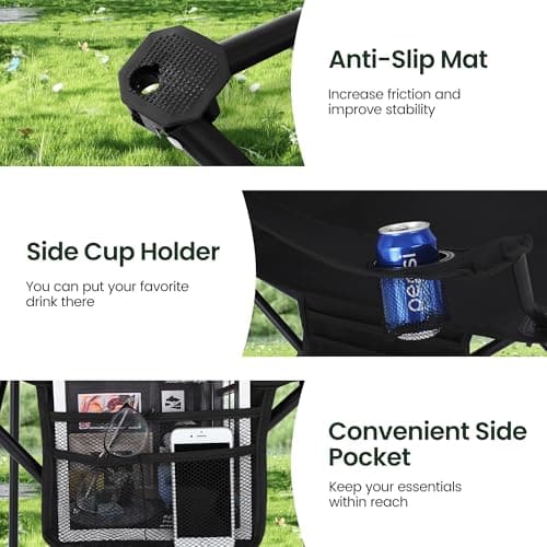 ALPHA CAMP Set of 2 Folding Camping Chairs Lightweight Picnic Chair — view 5