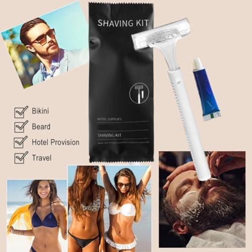 10Pack Luxury Individually Wrapped Travel Disposable Razors Set With Shave Cream; Clean and Hygienic; Hotel Multipurpose Private Body Razor; Portable Shaving Razor Set for Home Hotel Travel, Daily Use — view 6