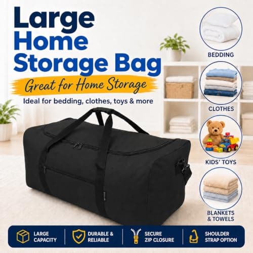 Large 110L Travel Duffel Bag Black Holdall Sports Gym Camping Luggage — view 5