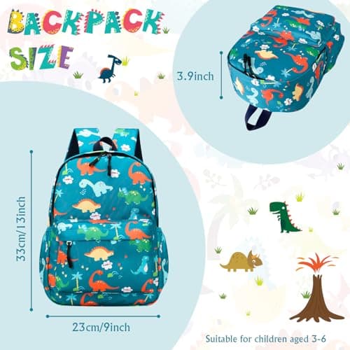 TOPWAYS Toddler Dinosaur Backpack, Kids School Bag, Boys Girl Rucksack — view 4
