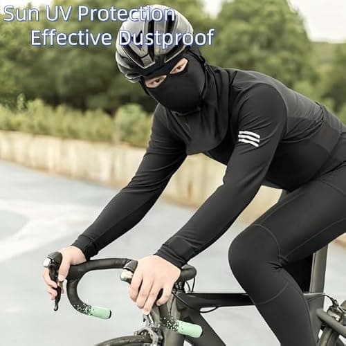 Yiqicomle Balaclava Face Cover, 2 Hole Full Face Black Ski Mask for Men Women - Soft Breathable Windproof UV Protection for Motorcycle Skiing Cycling Outdoor Activities, 2pcs — view 5