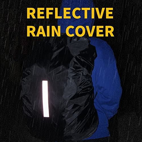 HYCOPROT Waterproof Backpack Rain Cover with Reflective, High Visibility Foldable Ultralight Dust and Rain Cover Rucksack for Hiking Camping Touring Cycling (Yellow, L) — view 4