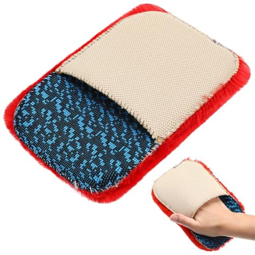 KICHOUSE Plush Shoe Polishing Gloves Multifunctional Vegan Shoe Brush for Leather Care and Dirt Removal Soft Fabric Cleaning Glove Suitable for Home and Travel Use Random Color