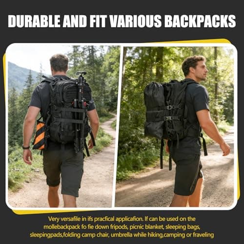 ECOSHIRE MOLLE Backpack Straps Tactical Bag Accessories 2 Pack Heavy Duty Nylon Molle Luggage Strap with Reinforced Stitching and Magnetic Buckle for — view 6