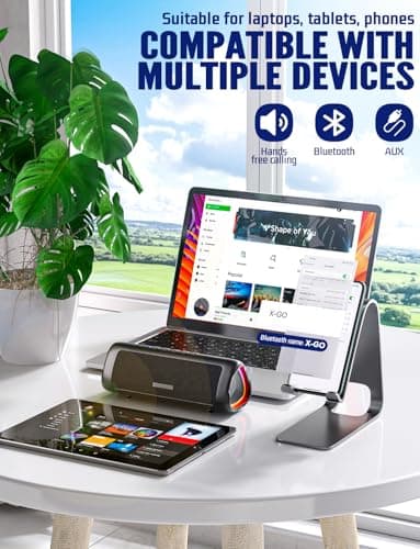 UOHHBOE 30W Bluetooth Speaker, Portable Waterproof Speaker with Deep Bass — view 5