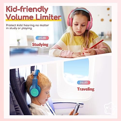 EarFun Kids Headphones Wired with Mic, 85/94dB Volume Limit — view 5