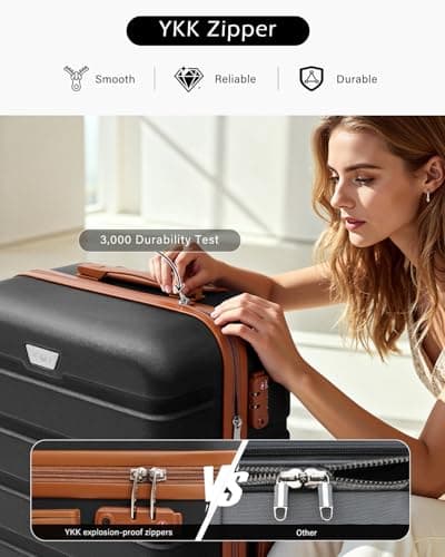 COOLIFE 3 Piece Luggage Set for Family,ABS+PC, Lightweight Durable Suitcase — view 4