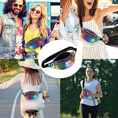 Fashion Waist Packs, Holographic Bumbag Set, Holographic Fanny Packs, Waterproof Belt Bags Women Hiking Wasit Packs for Outdoor Travel, Leather Bumbags for Ladies. — view 6