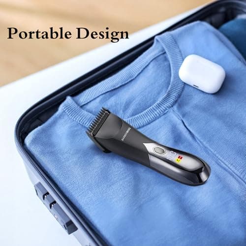 BarberBoss Men's Body Groomer, Pubic Hair Trimmer for Men, Hair Clippers, Ball Trimmer Men, Waterproof and Rechargeable Groin & Ball Shaver, Intimate Hair Clippers with Travel Lock — view 6
