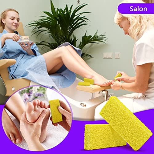 SALVMARY Disposable Pumice Stone for Feet Hard Skin Callus Remover Foot Scrubber Yellow 40 Pcs — view 6