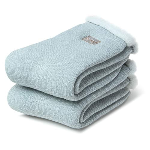 JARSEEN 2 Pairs Womens Wool Thermals Socks Warm Wool Pile Lined Insulated Thick Knitting Ladies Socks Winter Cute Embroidery (2 Mint, UK 4-9) — view 4