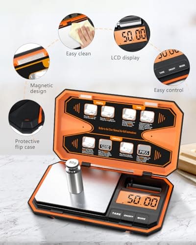 ORIA Digital Pocket Scale, 500g x 0.01g Mini Jewellery Scale, Orange — view 6
