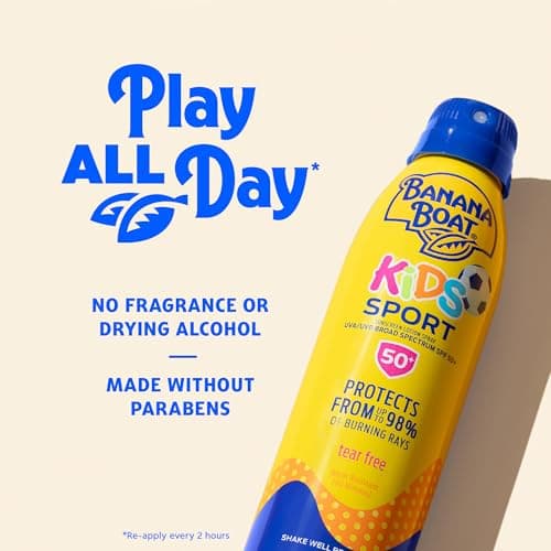 Banana Boat Sunscreen Kids Sport, Tear-Free Broad Spectrum Sunscreen Spray - SPF 50-6 Ounce Twin Pack — view 3