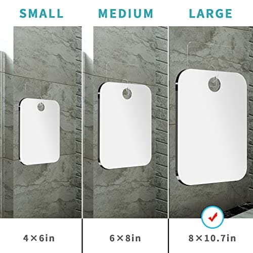 Fogless Shower Mirror for Shaving Men - 2 Pack (6x4) Small Anti-Fog Shatterproof Acrylic Bathroom Mirror, Unbreakable Travel Camping Wall Hanging Fog Free Handheld Mirror — view 3