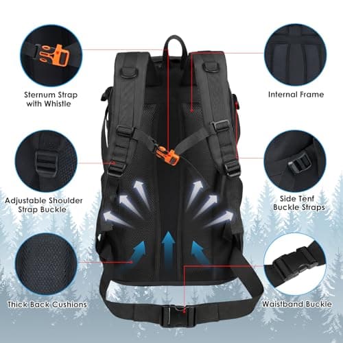 Sockywin Hiking Backpack 45L, Waterproof Rucksack for Camping Trekking — view 4