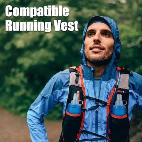 Vyuwast 2 Pack Collapsible Foldable Running Water Bottle, 500ML Soft Flask — view 6