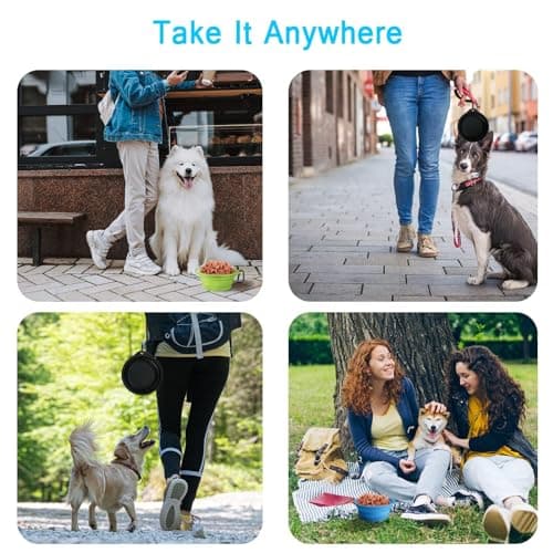 PetBonus 2-Pack Collapsible Dog Bowls, Portable Travel Dog Water Food Bowls — view 5