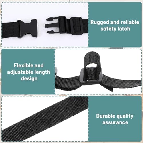 Mattress Topper Straps 2 Pcs Adjustable Foam Mattresses Packing Straps With Sturdy Locked Buckles For Moving House Gel Mattress Topper Storing Bedding Supplies Black, 59.06'' X 1.26'' — view 5