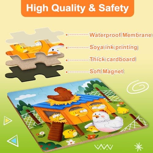 NEBURORA Magnetic Puzzles for Toddlers, Educational Travel Toys Car Plane Activities For Kids, 48 pieces Learning Magnet Puzzles for Road Trip, Kids Birthday Gifts — view 3