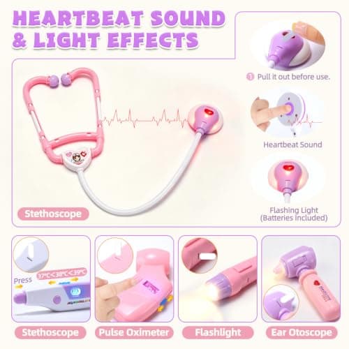 EagleStone Doctor Kit for Kids Pretend Play Medical Set with Light & Sound — view 2