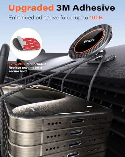OQTIQ MagSafe Car Mount, Magnetic Dashboard Phone Holder, 360° Rotating — view 4