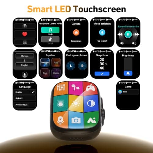 QYGCKJ NE72 AI Translation Earbuds Real Time,165 Languages Translator Ear Buds,Wireless Bluetooth 6.0 Headphones with LCD Touch Screen,Suitable for Travel, Business, Music — view 2