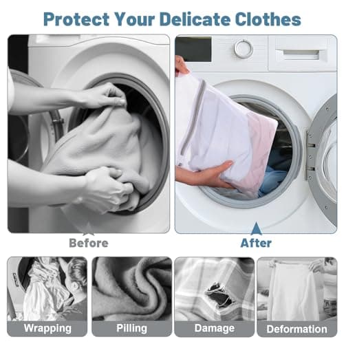 Dntorx 2 PCS Mesh Laundry Bags with Zips,Fine Laundry Bags 30 x 40 cm, S — view 5