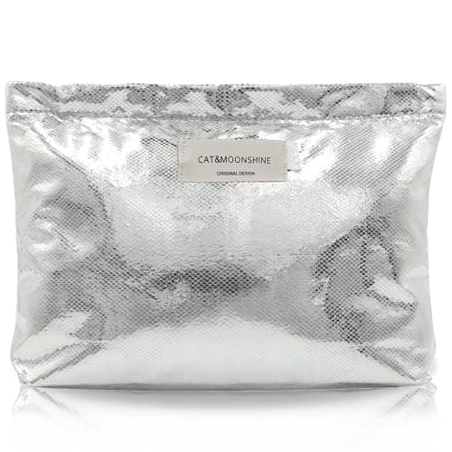 NICECONE Shiny Glitter Makeup Bag - Sparkly Bling Double Layer