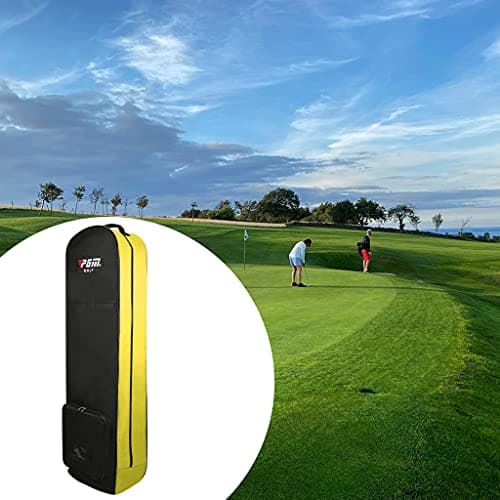 Colcolo Bag Cover with Wheels for Men, Heavy Duty Golf Bag cover, Lightweight Nylon Cloth Case Boxes Men Carry, Yellow — view 3