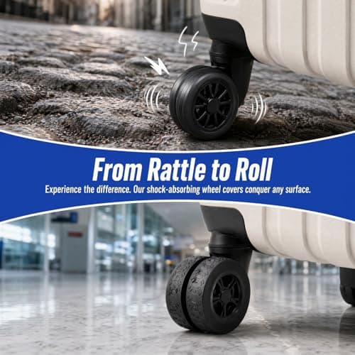 8 Pcs Silicone Suitcase Wheel Covers, Anti-Slip Luggage Wheel Protectors for 5-6cm (2-2.4 Inch) Spinner Wheels, Noise Reduction Wear-Resistant Replacement Accessories for Travel Carry On Luggage — view 4