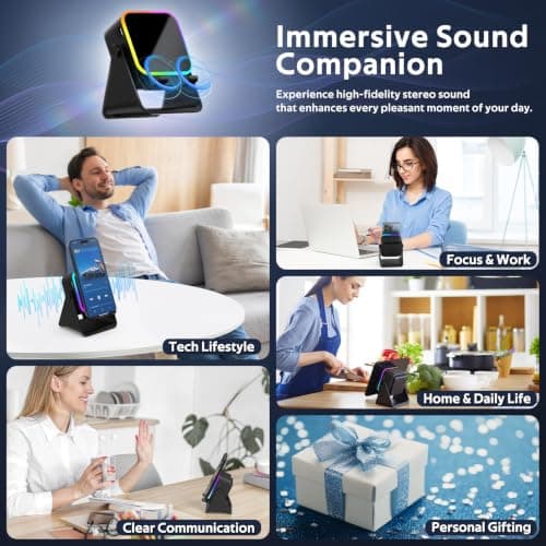 BIIB Gifts for Men, Induction Bluetooth Speaker for Mobile Phone Stand — view 5