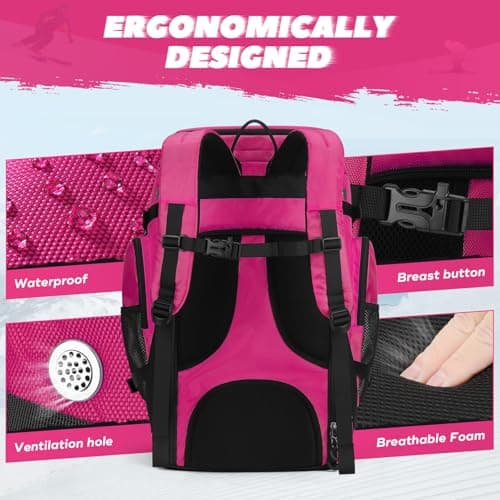 Maelstrom, Rose Red, L, Large Ski Boot Travel Bag for Men Women — view 3
