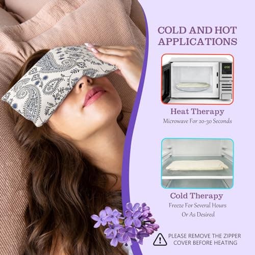 Hihealer Eye Pillow Yoga Meditation Accessories Lavender Aromatherapy Weighted Eye Mask for Sleeping, Yoga, Meditation, Self Care Relaxation Xmas Gifts for Women Mom (White * 2) — view 4