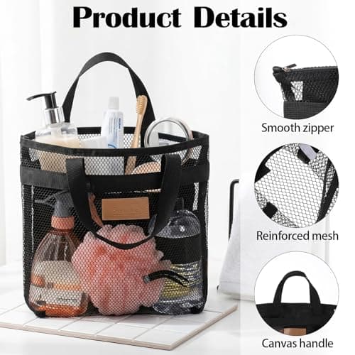 HJZHII 2Pcs Mesh Shower Caddy Bag, Portable Shower Bag — view 3