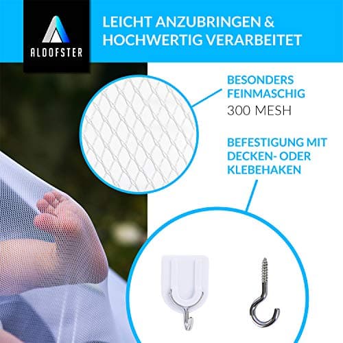 ALOOFSTER Mosquito Net - Large Mosquito Net (Over 12 Metres) with Extra Fine Mesh for Double Bed, Family Bed or Outdoor - with Travel Accessories — view 3