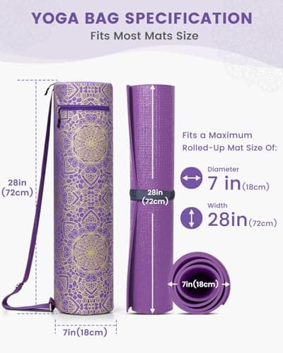 Gonex Yoga Mat Bag, Full-Zip Mat Carrier, Royal Purple — view 4