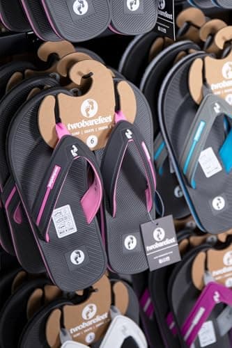 Two Bare Feet Women's Flip Flops – Comfortable Lightweight Beach Sandals, Non-Slip Sole, Waterproof Summer Sliders – Perfect for Holiday, Pool & Casual Wear (Voyage (Grey/Light Pink), 7) — view 2