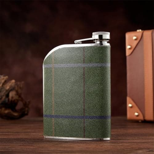 HomeVortex 8 Oz Hip Flask, 240ml Stainless Steel Liquor Bottle with Faux Leather Wrap, Leak-Proof Portable Whiskey Flasks for Men Camping Hiking Travel Outdoor(Black) — view 6