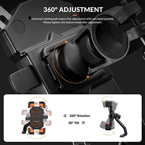 ROCKBROS Bike Phone Mount with Auto-lock, 360°Rotation Fit for 4.5-7.2” — view 5