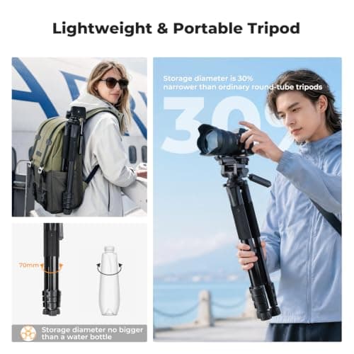 K&F CONCEPT 68'' Compact Lightweight Camera Tripod for Binocular — view 3