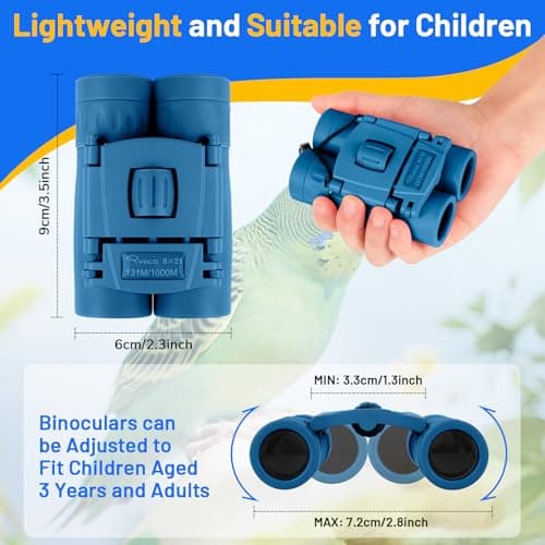 Ryaco Binoculars, 8X Fixed Focus High Resolution Binoculars Outdoor Toys Gifts for Beginners and amateurs, Sports and Outside Play, Bird Watching, Birthday Presents, Blue — view 6