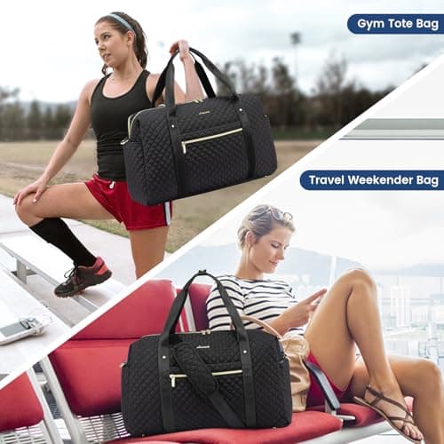LOVEVOOK Travel Duffle Bag for Women, Weekend Overnight Bags Waterproof — view 6
