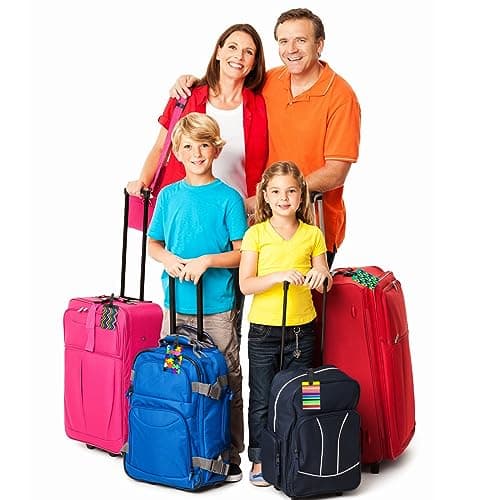 EQLEF Set of 4 Lovely Secure Luggage Tags PVC Suitcase Labels Travel Luggage Tags for Suitcase Colorful Business Card Holder/Travel ID Bag Tag — view 3