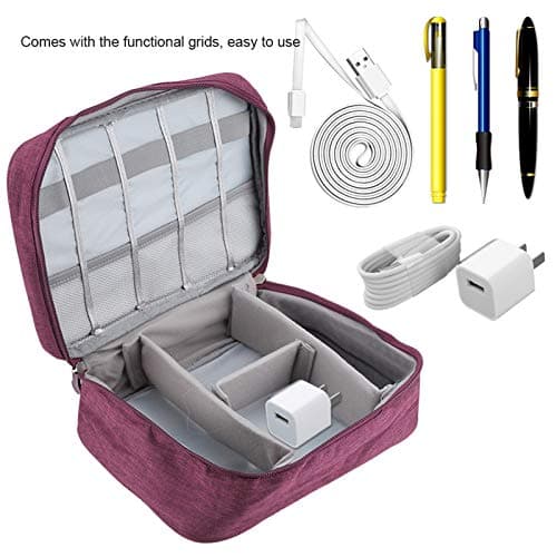 Aramox Travel Storage Bag Polyester Nylon Clothes Organizer 24.5x18x10cm Multiple Grid Portable Storage Box for Travel Dorm Underbed Winter Clothes Accessories (Purple) — view 2